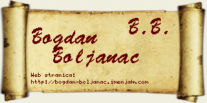 Bogdan Boljanac vizit kartica